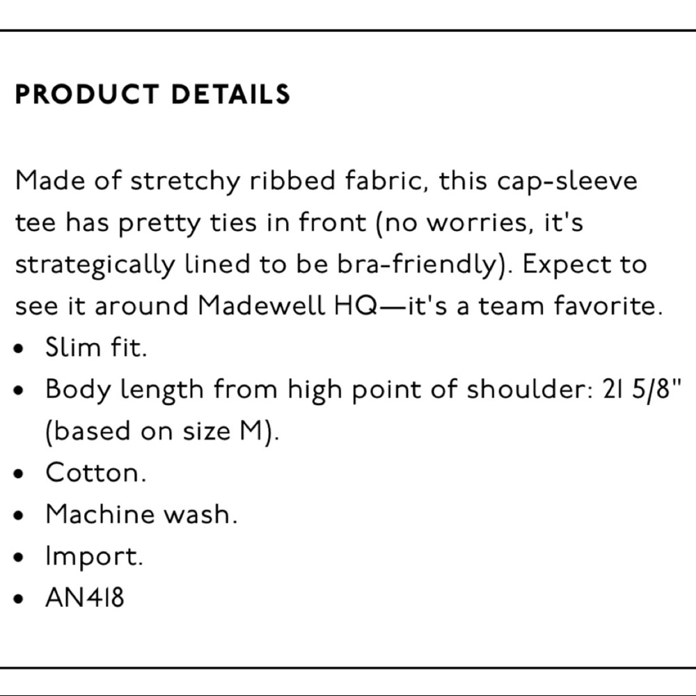 Madewell Ribbed Bow-Front Tee - Picture 5 of 5